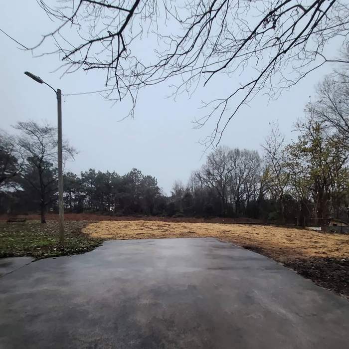 Cleared lot and driveway after the work