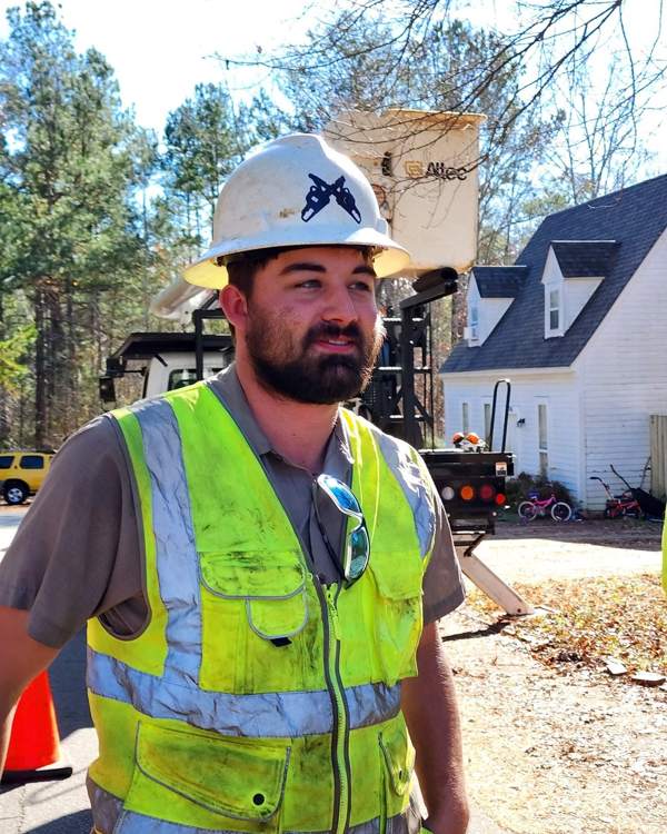 Mullinax crew member on the job